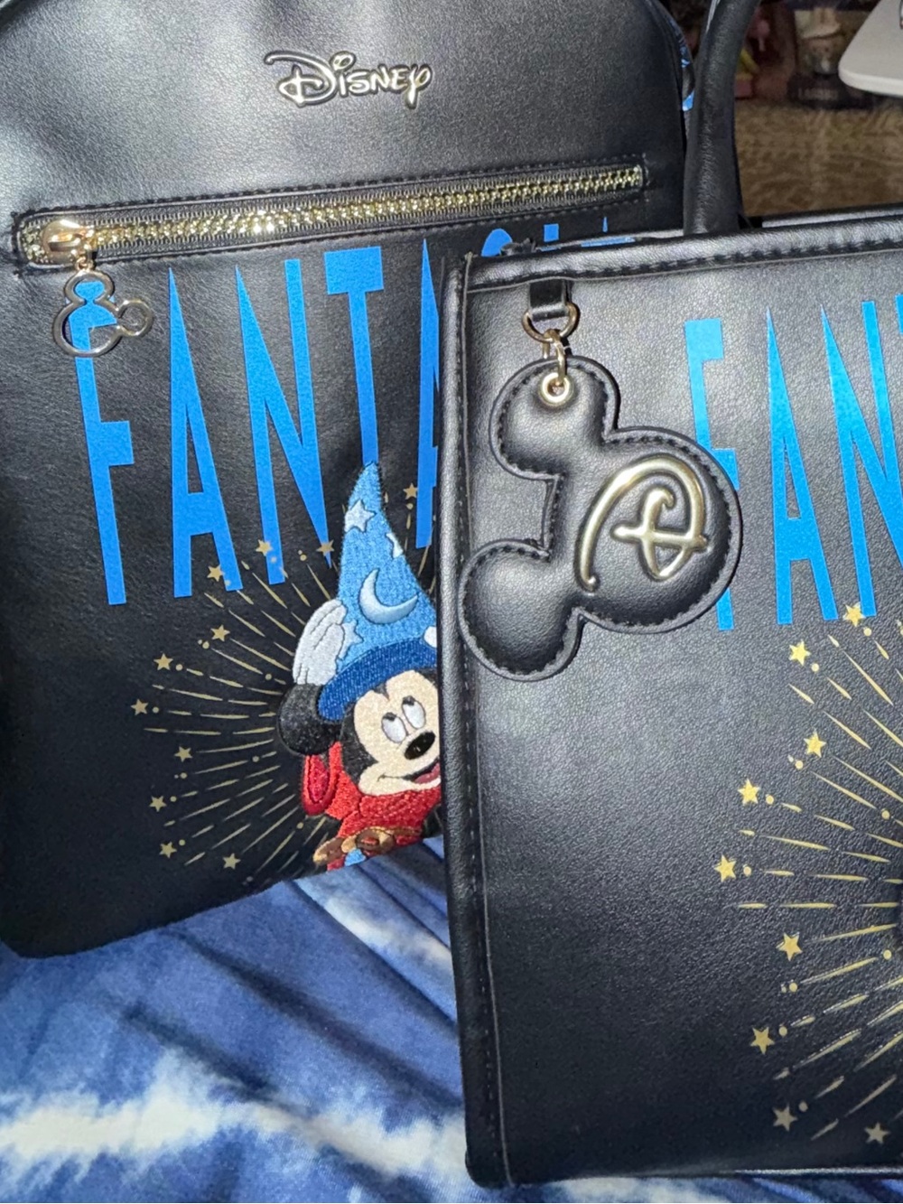 Disney Fantasia backpack and purse features an embroidered Sorcerer Mickey Mouse - Picture 12 of 12